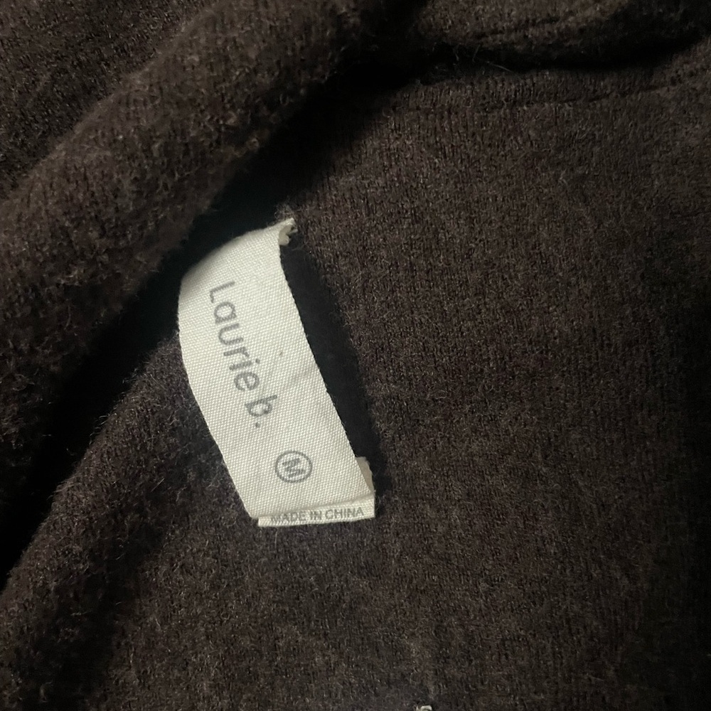 Laurie B. Full Zip Cotton Wool Cashmere Reversible Hoodie Sweater Brown Gray - Picture 8 of 15